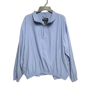 Eddie Bauer XL TALL powder blue golf jacket 1/4 zip elastic waist pockets